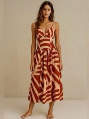 Mon Renn | Dresses | Mon Renn Fresco Embroidered Hemline Sundress Maxi Dress  Linen Blend Small | Poshmark